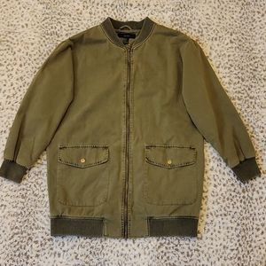 Forever 21 long bomber jacket